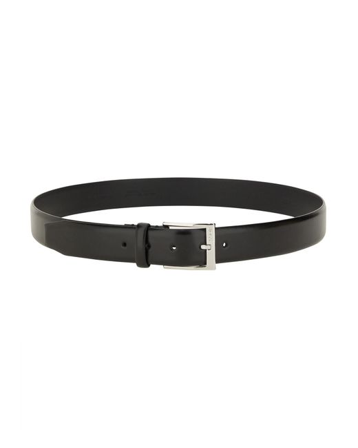 Boss Black Leather Belt for men