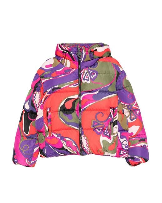 Emilio Pucci Pink Giacca Imbottita Con Stampa Orchidee