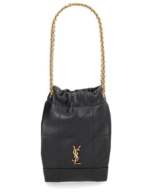 Saint Laurent Black Cassandre Logo Bag