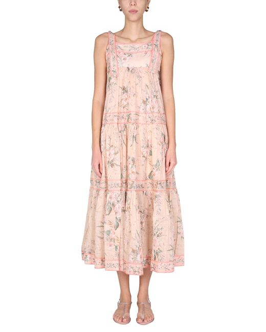 Zimmermann Pink "moonshine" Midi Dress