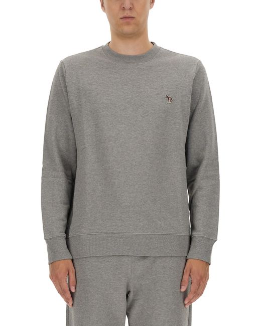 Paul Smith Gray Sweatshirt With Zebra Patch for men