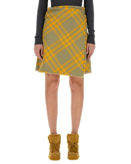 Burberry Yellow Wool Blend Kilt