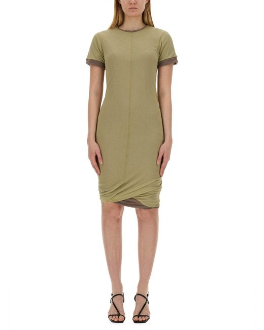 Sportmax Green Round Neck Knee Length Dress