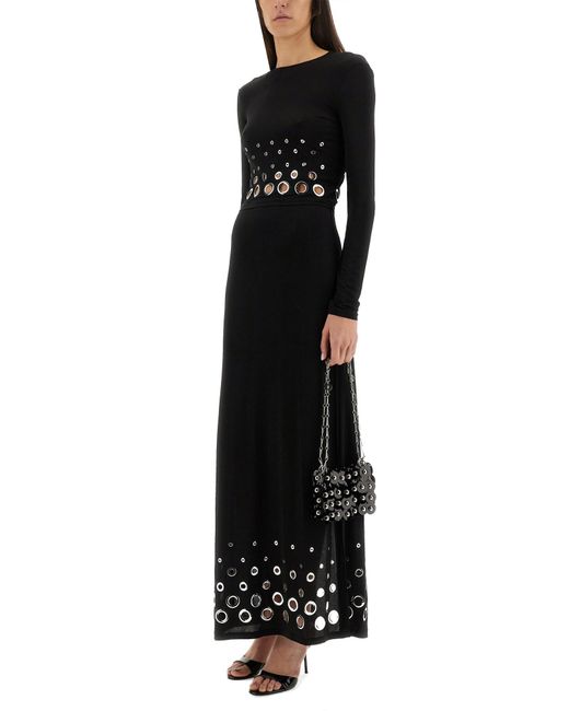 Top Crop Con Occhielli di Rabanne in Black