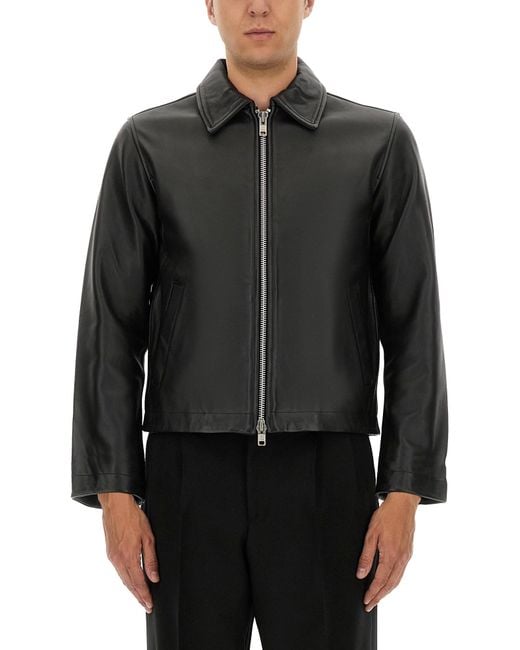 sunflower Black Short Leather Jacket for men