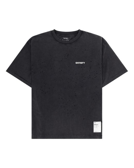 Satisfy Black T-Shirt Con Logo for men