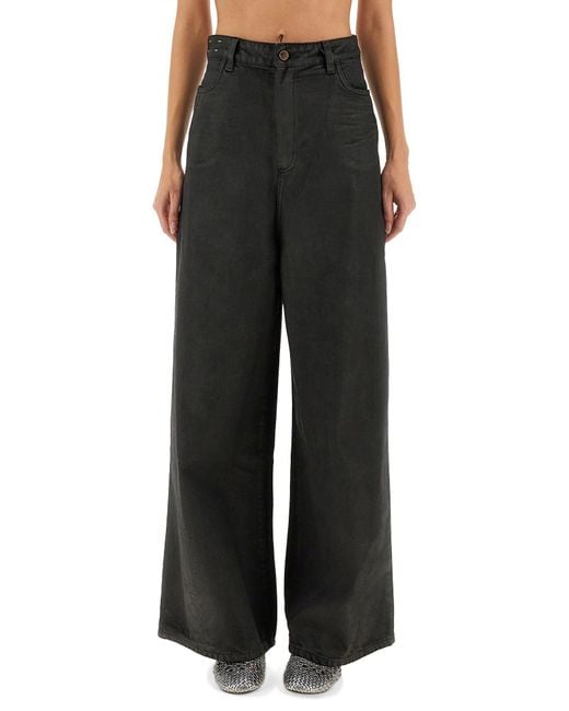 Alysi Black "Super Flare" Denim Pants