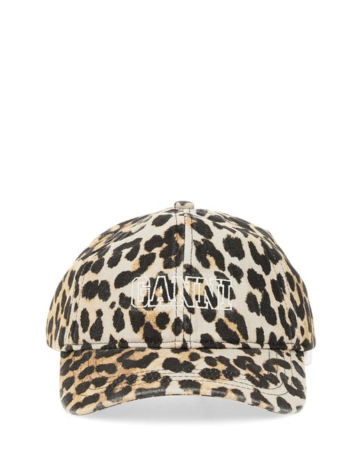 Ganni Gray Baseball Cap