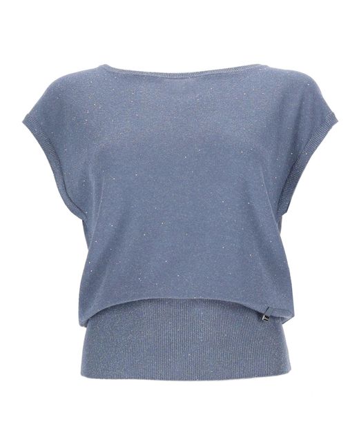 Herno Blue Sequined T-Shirt