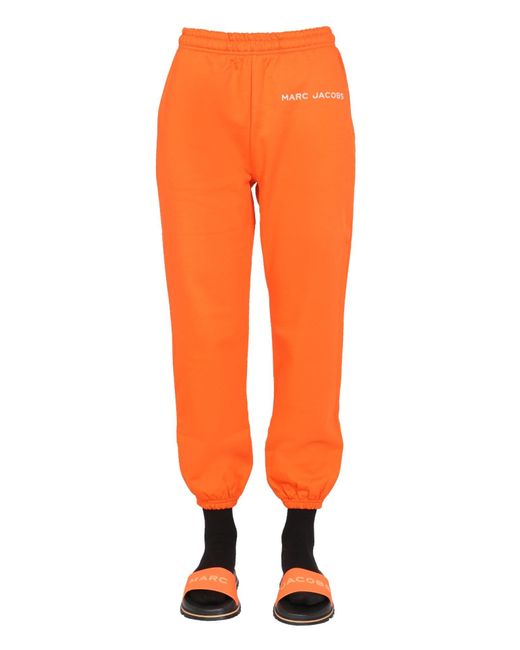 Marc Jacobs Pantalone JOGGING In Cotone Con Ricamo Logo in Orange | Lyst