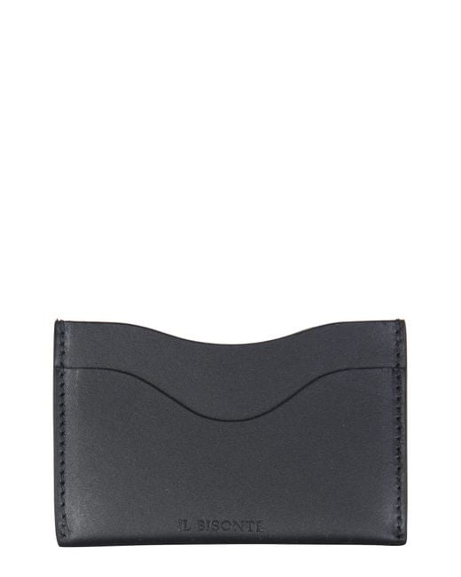 Il Bisonte Gray Leather Orion Card Holder
