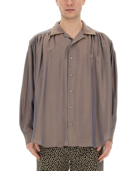 A.I.E. Brown Oversize Shirt for men