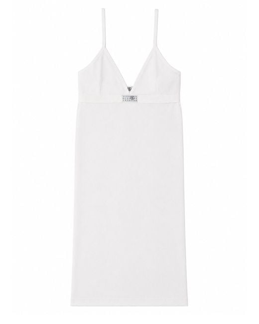 MM6 by Maison Margiela White Abito Sottoveste Senza Cuciture