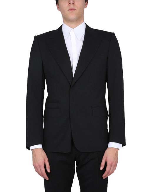 Dolce & Gabbana Black Single-Breasted Jacket With Peaked Lapels