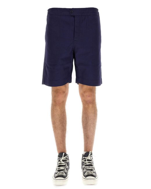 UMBRO X YMC Blue Logo Patch Bermuda for men