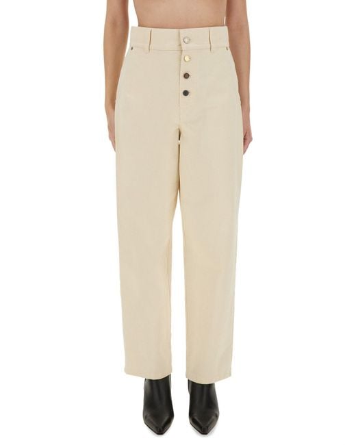 Moschino Natural High-Waisted Straight Fit Jeans