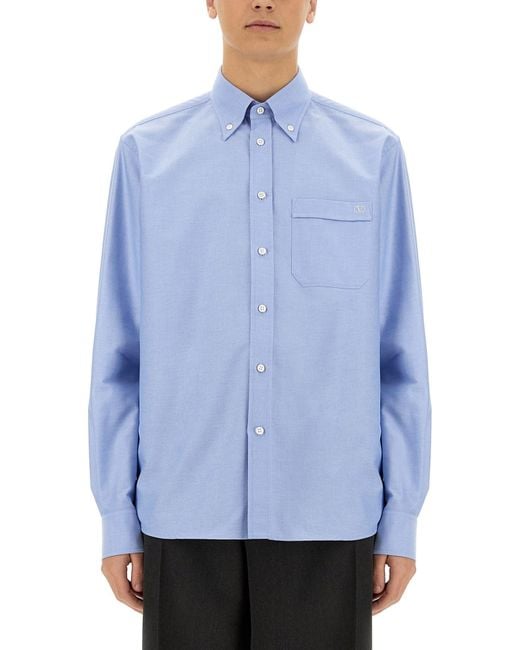 Valentino Blue "Vlogo Signature" Shirt for men