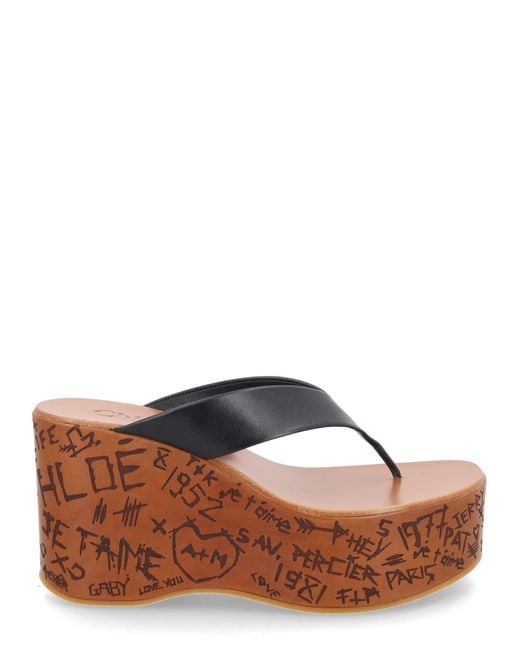 Chloé Brown Sabot Con Zeppa "Maxime"