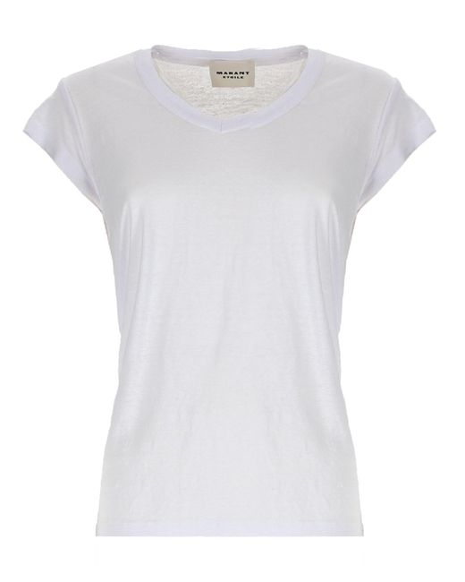 Isabel Marant White Solid Round Neck T-Shirt