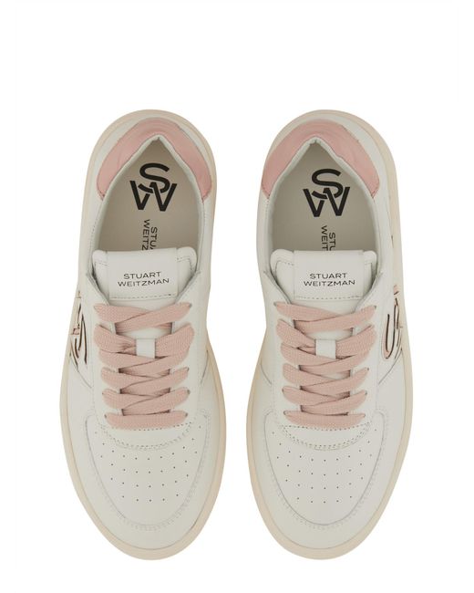 Sneaker Con Logo di Stuart Weitzman in White
