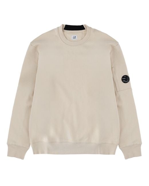 C P Company Natural Sweatshirt With Logo Patch for men