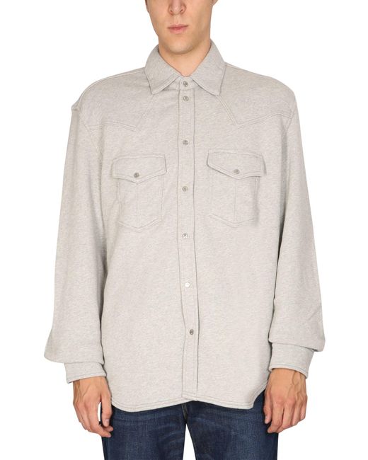 DIESEL White Relaxed Overshirt for men