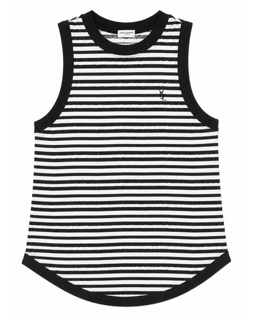 Saint Laurent Black Canottiera "Cassandre"