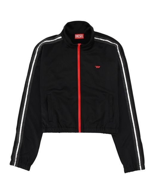 DIESEL Black Street-Style Sweatshirt With Zipper