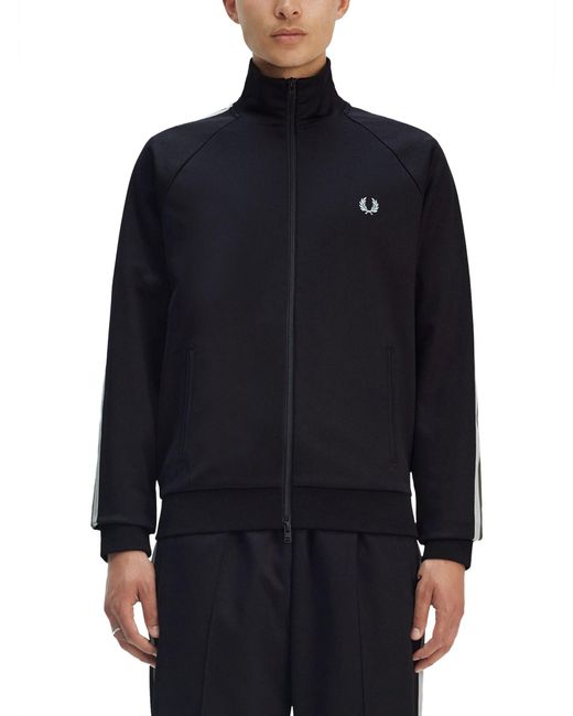 Fred Perry Blue Tailored Track Jacket With High Collar for men