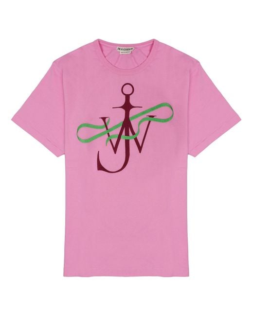 J.W. Anderson Pink T-Shirt With Logo for men
