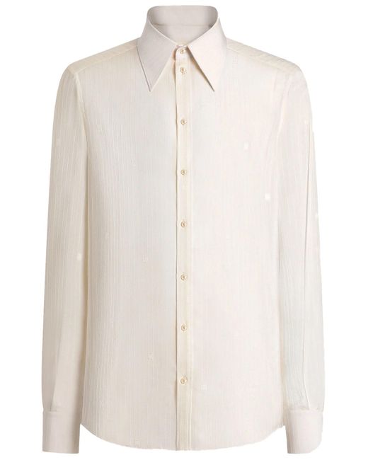 Dolce & Gabbana White Silk Shirt for men
