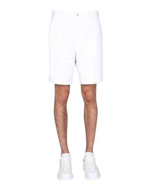 McQueen White Tailored Bermudas For for men