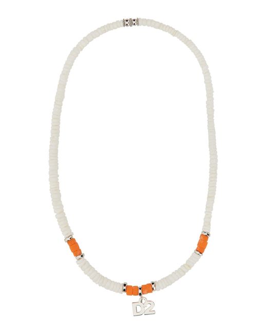DSquared² White Logo Necklace