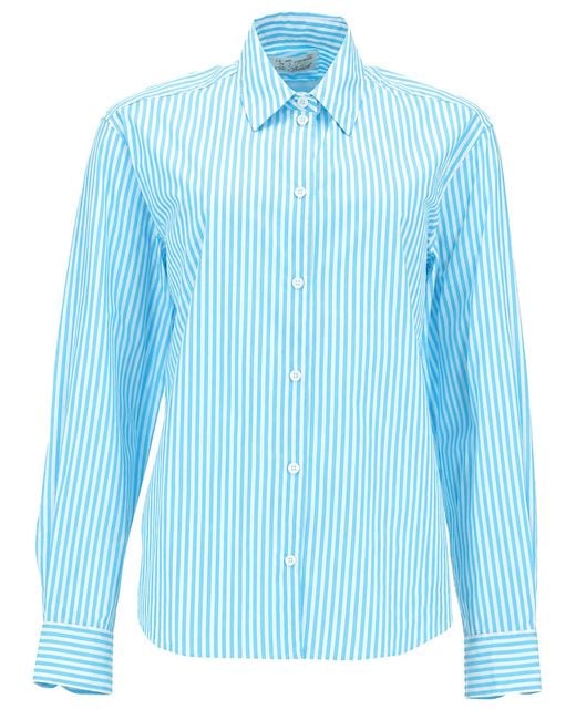 Mc2 Saint Barth Blue Camicia A Righe