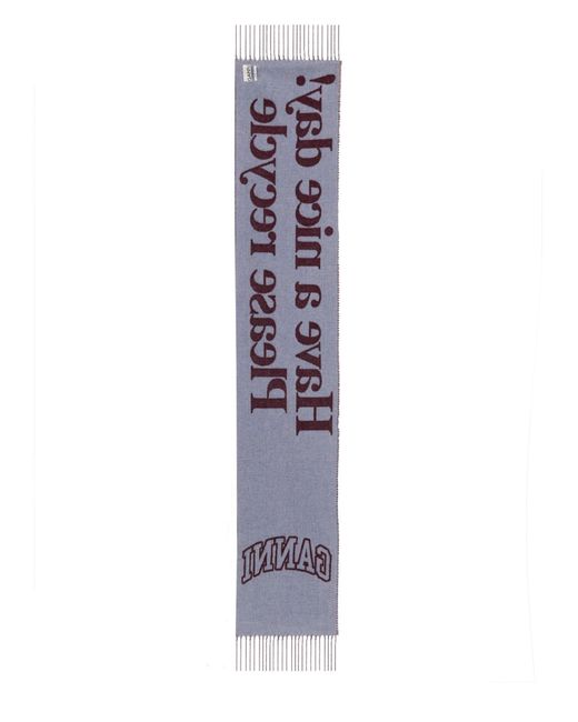 Sciarpa Con Logo di Ganni in Purple