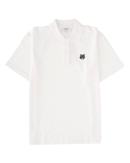 Maison Kitsuné White Shirt Collar Polo for men