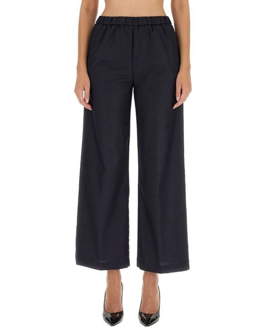 Aspesi Black Relaxed Wide Leg Pants