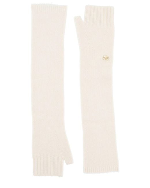 Ganni White Wool Gloves
