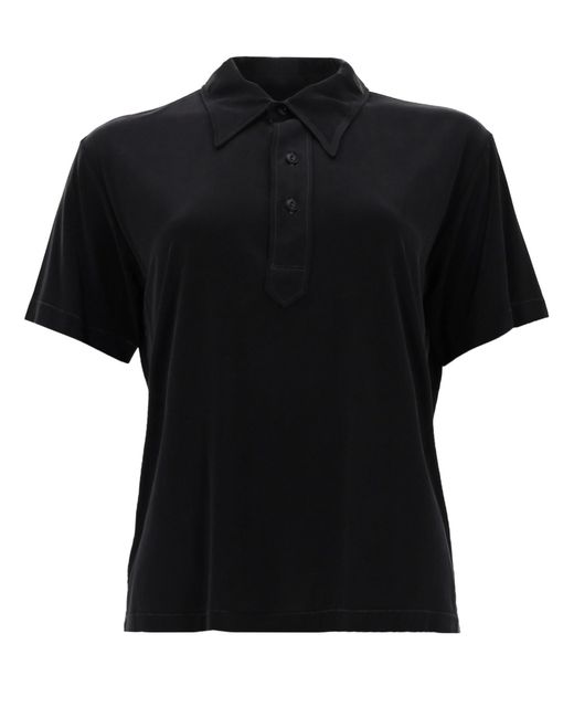 Maison Margiela Black Short-Sleeve Polo Shirt