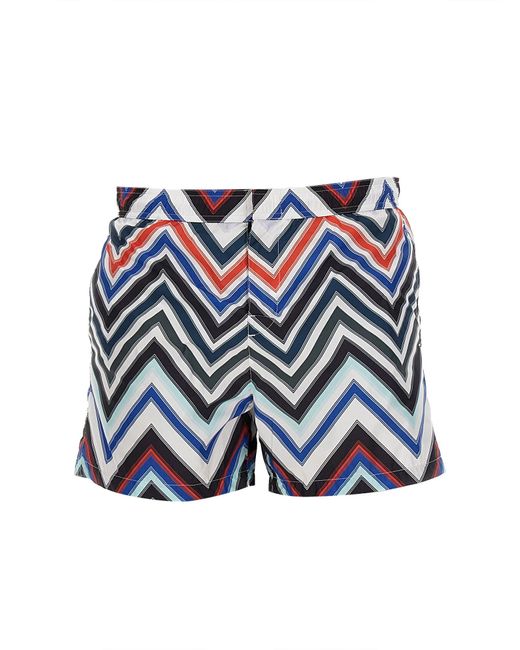 Missoni Blue Vibrant Zigzag Pattern Swimsuit By for men