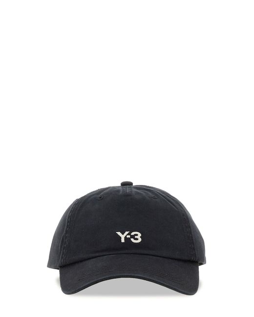 Y-3 Black Baseball Hat With Logo
