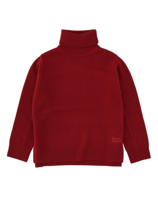 Maison Kitsuné Red Turtleneck Sweater