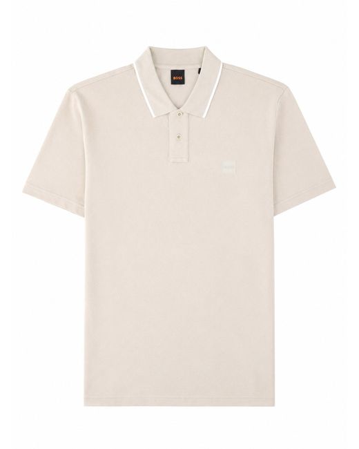 Boss White Polo Con Logo for men