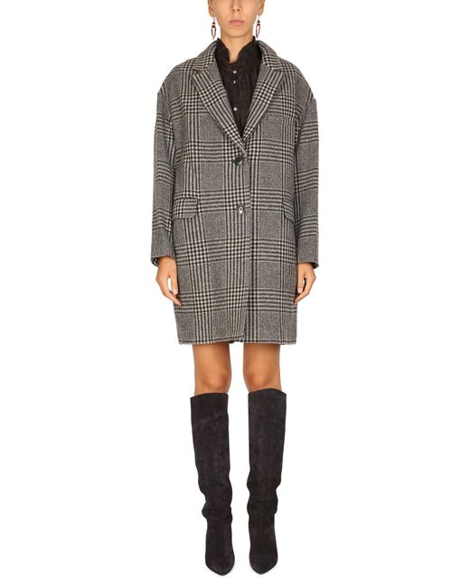 Étoile Isabel Marant Limiza Wool Coat in Grey (Gray) | Lyst