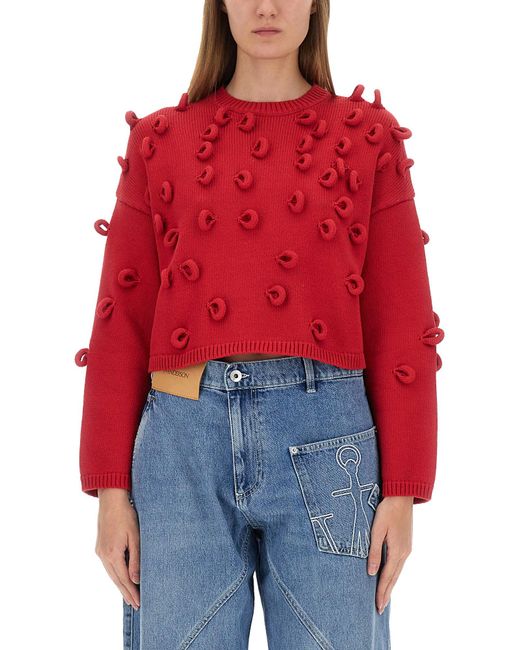 J.W. Anderson Red Loop Cropped Jersey