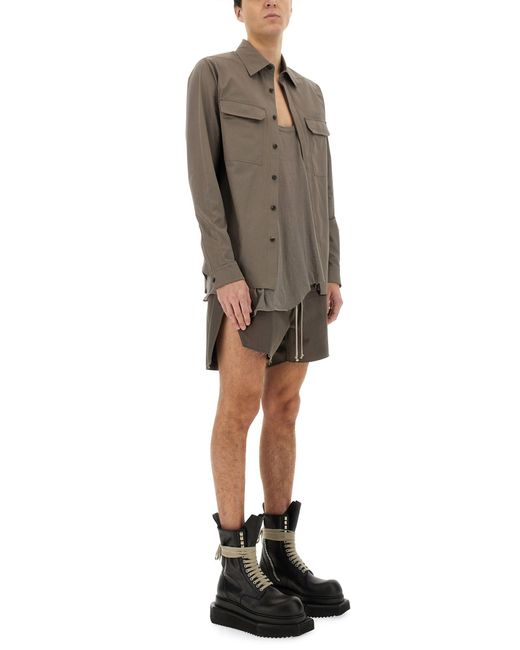 Camicia Work di Rick Owens in Brown da Uomo