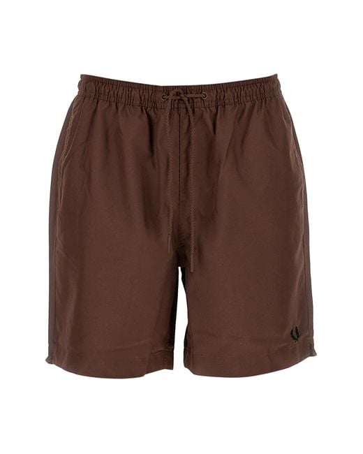 Fred Perry Brown Swimsuit for men