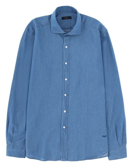 Fay Blue Denim Shirt for men