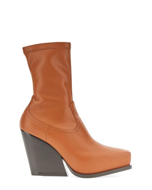 Stella McCartney Brown Stylish Cowboy Boots With 10.5 Cm Heel