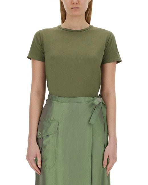 Aspesi Green Solid Crew Neck T-Shirt